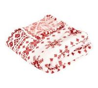 Féérie Lights & Christmas - Plaid de Noël motif Scandinave - 130 x 180 cm - Rouge Rouge