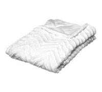 Plaid design imitiation fourrure Jeanne - L. 130 x l. 160 cm - Blanc