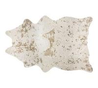 Tapis design peau de vache Terre sauvage - L. 190 x l. 150 cm - Doré et blanc