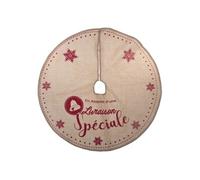Tapis pour sapin de Noël - Diam. 90 cm - Marron et rouge