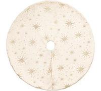 Tapis pour sapin de Noël motifs étoiles dorées - Diam 90 cm