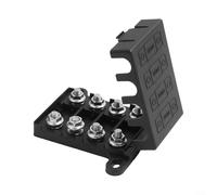Feeshoppher Bloc porte-fusible 4 voies 200 A max 8 pattes double support avec couvercle amovible PA66 barre omnibus en cuivre pour systèmes électriques industriels marins automobiles