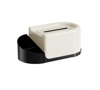 Feeshoppher Boîte à mouchoirs crème pour salon et salle de bain, organiseur de rangement élégant en polypropylène avec design de recharge, accessoire de décoration pour chambre à coucher, bureau, 25 x