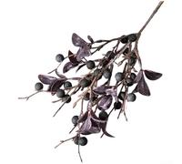 Feeshoppher Branche de haricots artificiels vintage avec fausses baies, tige florale rétro en mousse pour centres de table de mariage, décoration d'intérieur, loisirs créatifs (blanc)