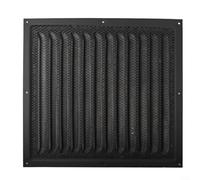 Feeshoppher Cache d'aération en métal carré Grille de ventilation Capot de ventilation 30 x 30 cm Noir Alliage d'aluminium Revêtement époxy Louver Outlet Couvercle de ventilation pour mur plafond