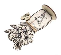 Feeshoppher Carte de fête des mères en bois avec bouquet de fleurs gravé dans un bocal pour maman ou grand-mère, anniversaire, Saint-Valentin, Noël, bricolage - Décoration d'intérieur rustique