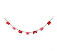 Feeshoppher Couronne d'enveloppe en feutre rouge 25,5 x 18 cm, guirlande de cœurs moderne pour décoration murale pour salon, chambre à coucher, Saint-Valentin, décoration d'intérieur
