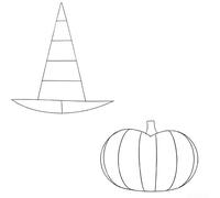 Feeshoppher Ensemble de cadre en métal avec chapeau de sorcière et couronne de citrouille pour décoration d'automne d'Halloween, fil robuste pour suspension de porte d'entrée, base de guirlande