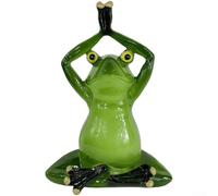 Feeshoppher Figurine de grenouille de yoga verte en résine, jolie statue de méditation assise minimaliste pour décoration d'intérieur, salon, chambre à coucher, décoration de bureau pour les amateurs