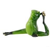 Feeshoppher Figurine de grenouille de yoga verte en résine, jolie statue de méditation assise minimaliste pour décoration d'intérieur, salon, chambre à coucher, décoration de bureau pour les amateurs