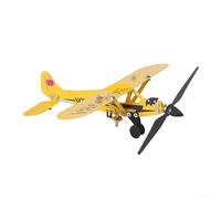Feeshoppher Girouette d'avion en métal faite à la main - Direction du vent - Piper jaune J3 - Décoration de jardin pour cour, terrasse, clôture, moulin à vent extérieur - 20 x 18 cm