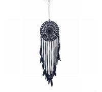 Feeshoppher Grand attrape-rêves fait main style indien tricoté à la main avec anneau en fer perles plumes ethnique décoration murale pour maison, chambre à coucher, salon, anneau de 20 cm de diamètre