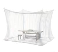 Feeshoppher Grande moustiquaire entièrement fermée en polyester pour lit double à king size - Paravent de voyage portable pour jardin, tonnelle, terrasse, balcon - Noir (blanc, 210 x 190 x 240 cm)