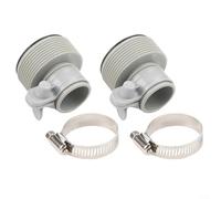 Feeshoppher Kit adaptateur de tuyau pour pompes de piscine Intex B-Series - Raccord de 3,2 cm à 3,8 cm avec connecteur de 38 mm - Pièce de rechange modèle 25009 - Blanc - 1 paire
