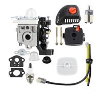 Feeshoppher Kit carburateur et filtre à air pour débroussailleuse Echo 225, pièce de rechange avec conduite de carburant et couvercle d'allumage pour modèles Zama RB-K93 A021001690, Garden Power Tool
