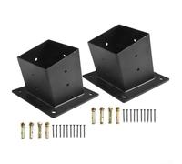 Feeshoppher Lot de 2 supports muraux inclinés pour pergola de toit en bois 4 x 4 - Résistant aux intempéries - Noir