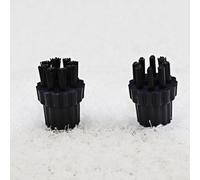 Feeshoppher Lot de 2 têtes de brosse de rechange en nylon pour balai à vapeur, petites brosses de nettoyage rondes pour four, gril, magasin, élimination de la saleté tenace, accessoire de nettoyage à