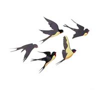 Feeshoppher Lot de 5 stickers muraux oiseaux pour décoration d'intérieur moderne, autocollants et amovibles, en vinyle, avec finition mate, matériau PVC, 20 x 30 cm, pour salon, chambre à coucher