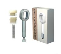 Feeshoppher Pommeau de douche 3-en-1 portable haute pression avec filtre en charbon de bois ABS pour salle de bain, avec éponge et brosse de bain pour eau dure (Argent)