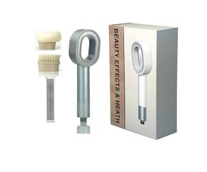 Feeshoppher Pommeau de douche 3-en-1 portable haute pression avec filtre en charbon de bois ABS pour salle de bain, avec éponge et brosse de bain pour eau dure (Argent)