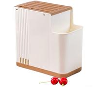 Feeshoppher Porte-couverts mural avec trous de drainage, étagère de rangement multifonction pour baguettes de cuisine avec plateau d'égouttement amovible pour comptoir, organisateur d'ustensiles sans