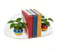 Feeshoppher Serre-livres festonnés robustes en acrylique transparent antidérapant pour grands livres, livres de cuisine, classeurs, magazines, fichiers, jeux vidéo, 15,2 x 15,2 x 15,2 cm, école de