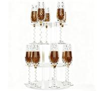 Feeshoppher Tour de support en verre acrylique transparent de 39 cm, support d'arbre à cocktail pour fête de mariage, peut contenir des verres de 6,3 à 8,9 cm, présentoir de service compact
