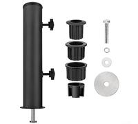 Feeshoppher Tube de support de parasol pour dalle de granit - Adaptateur de base de parasol de jardin robuste en fer résistant à la rouille 30 cm noir (fer)