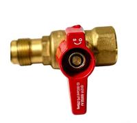 Feeshoppher Vanne à boisseau sphérique en laiton 1,27 cm NPT femelle avec poignée d'ouverture rapide à 90° pour conduites de gaz propane LP, appareils de chauffage, rouge (A)