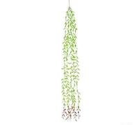 Feeshoppher Vigne de saule artificielle 105 cm, guirlande de rotin vert avec feuilles vives pour fête de mariage, maison, jardin, bureau, décoration à faire soi-même (vert) (rouge + vert)