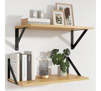 Feihorrm Étagère en Chêne, Étagères Suspendues De 40 cm, en Aggloméré pour Mur, Étagère Murale De 20 cm De Profondeur, Étagères pour Chambre À Coucher, Salle De Bain, Cuisine, 40 x 20 x 12,5 cm