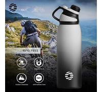 FEIJIAN-bouteille thermique en acier inoxydable avec couvercle magnétique, flacon isolé sous vide, bouteille d'eau pour sports de plein air, garde le froid, 1500 ml Red purple gradient