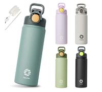 FEIJIAN bouteille Thermos avec paille 600ml 720ml tasse thermique en acier inoxydable flacon isolé pour voiture gobelet d'eau pour les Sports de plein air vert