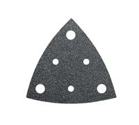 FEIN 35 Feuilles abrasives, zircon grain 80, Longueur d’arête 80 mm, Condit.35 Pce, pour les surfaces dures comme les vernis clairs ou le métal. perforées, fixation auto-agrippante.