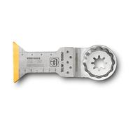 FEIN Lame de scie E-Cut universelle bimétallique avec une longue durée de vie, pour coupes profondes, 1 Pce., Largeur 44 mm, Longueur 60 mm, Porte-outil StarlockPlus, avec revêtement en titane