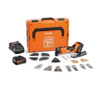 FEIN Multimaster sans fil AMM 500 Plus Top 4.0 Ah AS, plus de 30 accessoires Pour scier le bois et le métal, poncer, déposer des carreaux, 2 batterie 18V/4Ah et chargeur rapide GAL 1880 CV