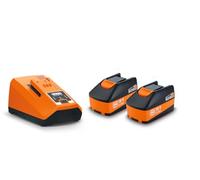 FEIN Set de démarrage batteries HighPower avec 2 batteries lithium-ion avec chargeur rapide ALG 80 BC,courant de charge élevé de 8 A, Tension 18 V, Capacité 6 Ah