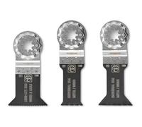 Fein Starlock E-Cut Combo 35222952140 Lot de 3 lames de scie pour bois et métal avec 2 lames de scie E-Cut universelles et 2 lames de scie E-Cut longue durée