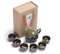 Feiniao 7pcs/Set Chinese Ceramic Teapot Kettle Tea Cup for Puer Chinese Tea Pot Portable Kung Fu Tea Set Drinkware Tea Cup Saucer Sets