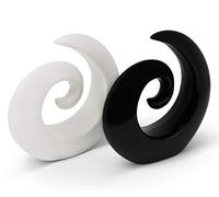 FeinKnick Paire de Sculptures en céramique, Noir et Blanc, 16 cm de Haut | Élégante, décoration Moderne pour maison, salon et chambre, objet decoration design, figure deco anniversaire