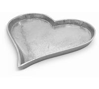 FeinKnick Plateau déco de Coeur argenté, 24cm, métal - Forme de Cœur