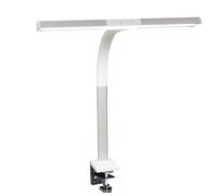 FeinTech Lampe de Bureau Pince LED 50 cm Blanc-argent LTL00310E