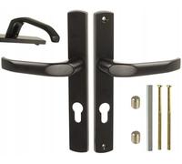 FEINZ Poignée de Portail Aluminium Noir 72mm Plaque Longue | Cylindre profilé, universelle droite et gauche, idéal portail jardin, extérieur