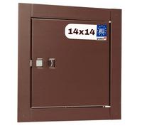 FEINZ Trappe de Visite pour Cheminée 14x14 Marron - Porte d'Inspection pour Conduit de Cheminée - Trappe de Ramonage en Métal Laqué avec Insert - Montage & Nettoyage Faciles