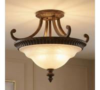 FEISS Plafonnier DRAWING, dimmable, marron, Salon / Salle à manger, Métal, Antique, Plafonnier