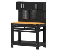 FEISTOS - Banc de travail Monos 2, armoire de rangement métallique pour atelier, couleur noire