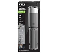 Feit Electric Lampe de travail LED portable avec trépied, 1000 lumens, batterie rechargeable, charge USB de type C, tête de projecteur réglable, pliable à la lanterne portable, WORK1000/TRIPOD/BAT