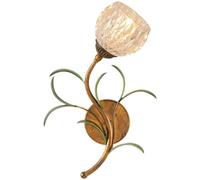 FEITENGDA Applique Murale Verre Forme Tulipe Style Ferme Vintage | Fixation Murale Bras Courbé Socle Branche Métal, Douille E14, Lanterne Décoration pour Chambre, Salon(Style2)