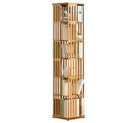 FEITJMMW Étagère À Livres Rotative À 360°, Bibliothèque D'étudiant en Bambou À 5/6 Niveaux - Bibliothèque d'angle Haute, Organisateur De Rangement, Armoire, Présentoir De Livres pour Salon