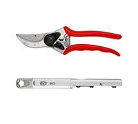 FELCO 2 Sécateur Professionnel Bypass 25 mm pour Main Droite et Grande Main + Aiguiseur Multifonction FELCO 905 pour Entretien Précis et Durable